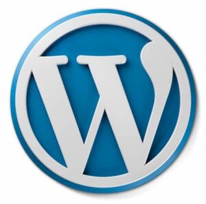 iconic WordPress logo of the serrif letter W within a circle.