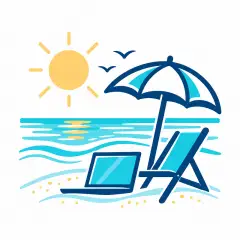 Coastal work-anywhere illustration